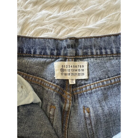 Maison Margiela Cut Out Slash Denim Jeans Indigo Blue Small - Picture 3 of 8